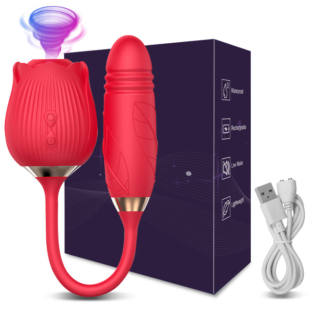 Rose Thrusting Vibrator - Toysthatlove 