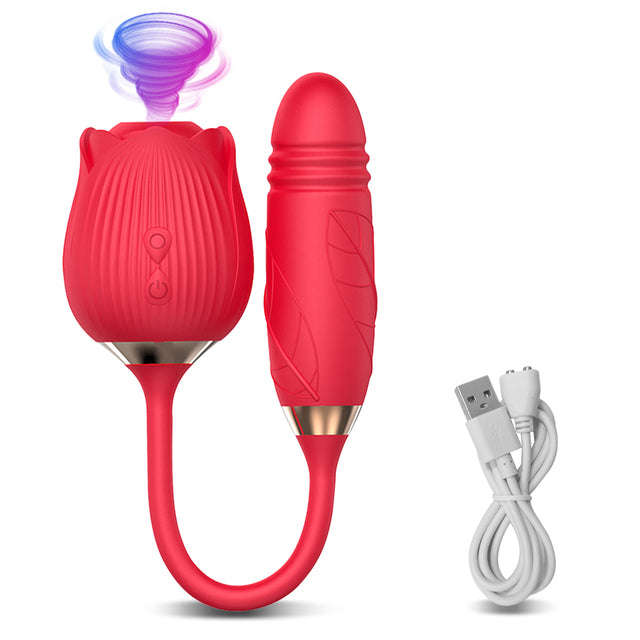 Rose Thrusting Vibrator - Toysthatlove 