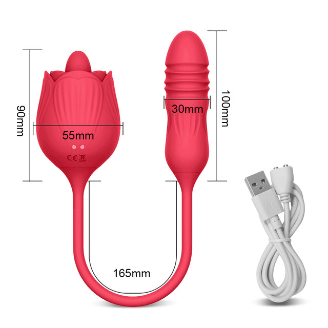 Rose Thrusting Vibrator - Toysthatlove 